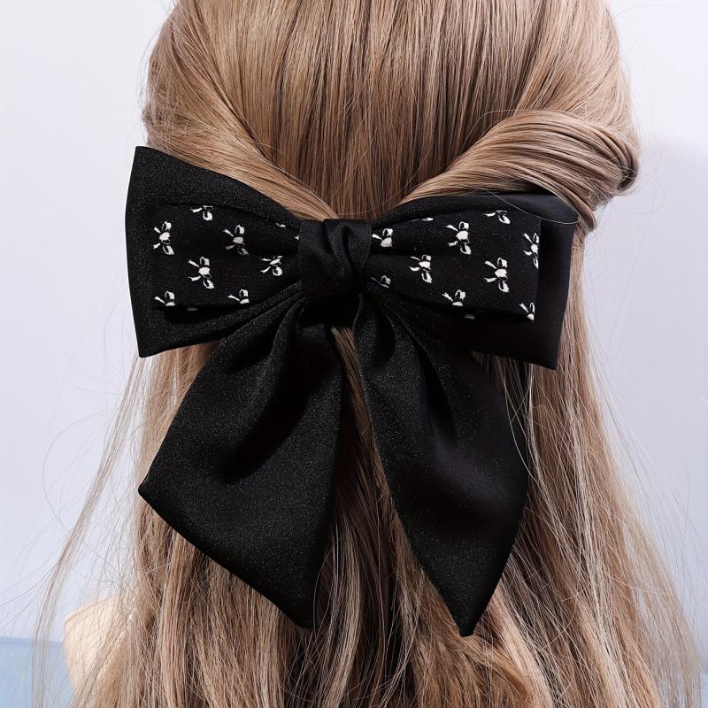 Large Bow Barrette Hair Clip Double Layered Pattern Sweet Hair Accessory
