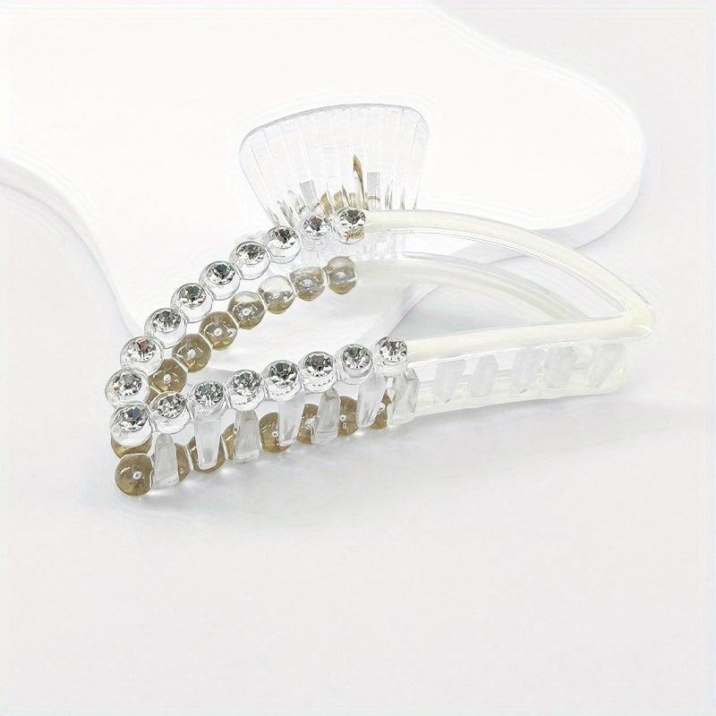 Faux Pearl Hair Claw Colorful Nonslip Ponytail Holder