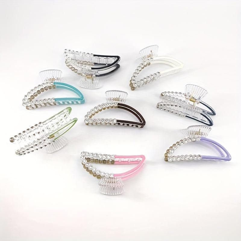 Faux Pearl Hair Claw Colorful Nonslip Ponytail Holder