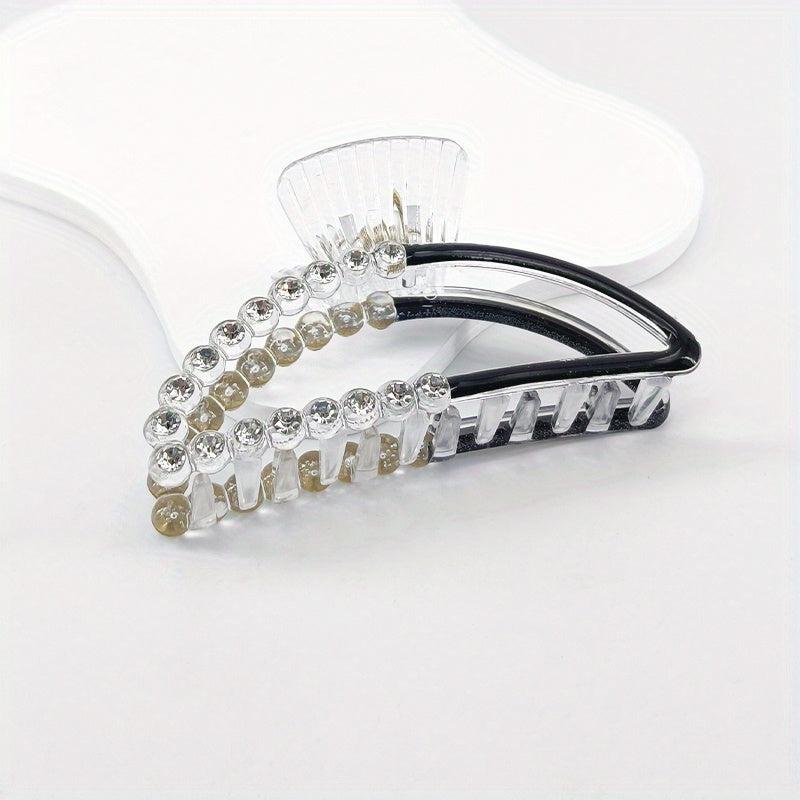 Faux Pearl Hair Claw Colorful Nonslip Ponytail Holder