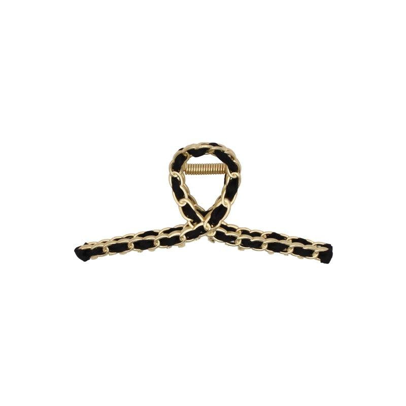 Chain Brimmed Hair Claw Clip Nonslip Hair Shark Claw For Ponytail