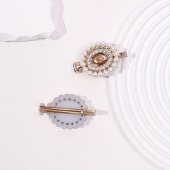2pcs Faux Pearl Hair Clip Perfume Bottle Shaped Duck Billed Clip 