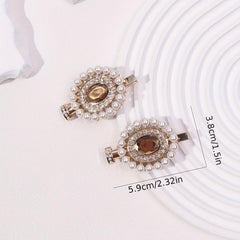 2pcs Faux Pearl Hair Clip Perfume Bottle Shaped Duck Billed Clip 