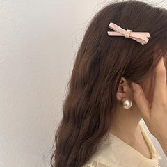 Pink Bow Acrylic Hair Clip for Women