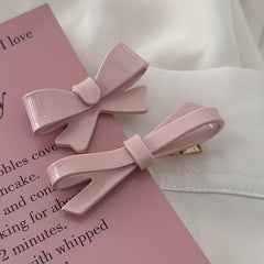Pink Bow Acrylic Hair Clip for Women