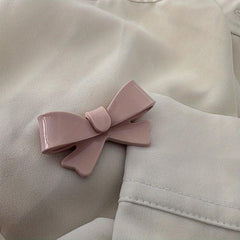 Pink Bow Acrylic Hair Clip for Women