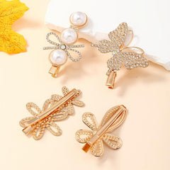 5pcs Rhinestone Flower Hair Clip Glitter Hair Clip Women Girls Hair Accessories