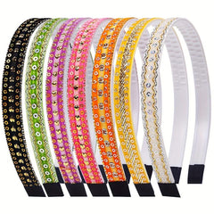 6pcs Sequin Headband Glitter Hair Band Nonslip Headdress Women Girls