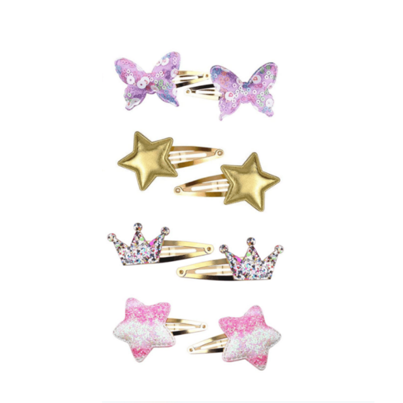 8Pack Sparkly Hair Barrettes Metal Snap Hair Clips Hair Accessories