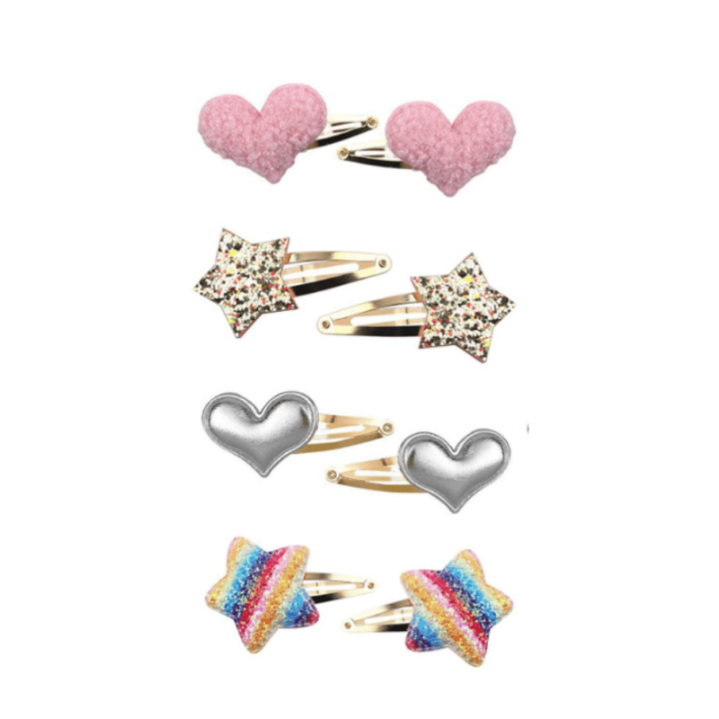 8Pack Sparkly Hair Barrettes Metal Snap Hair Clips Hair Accessories