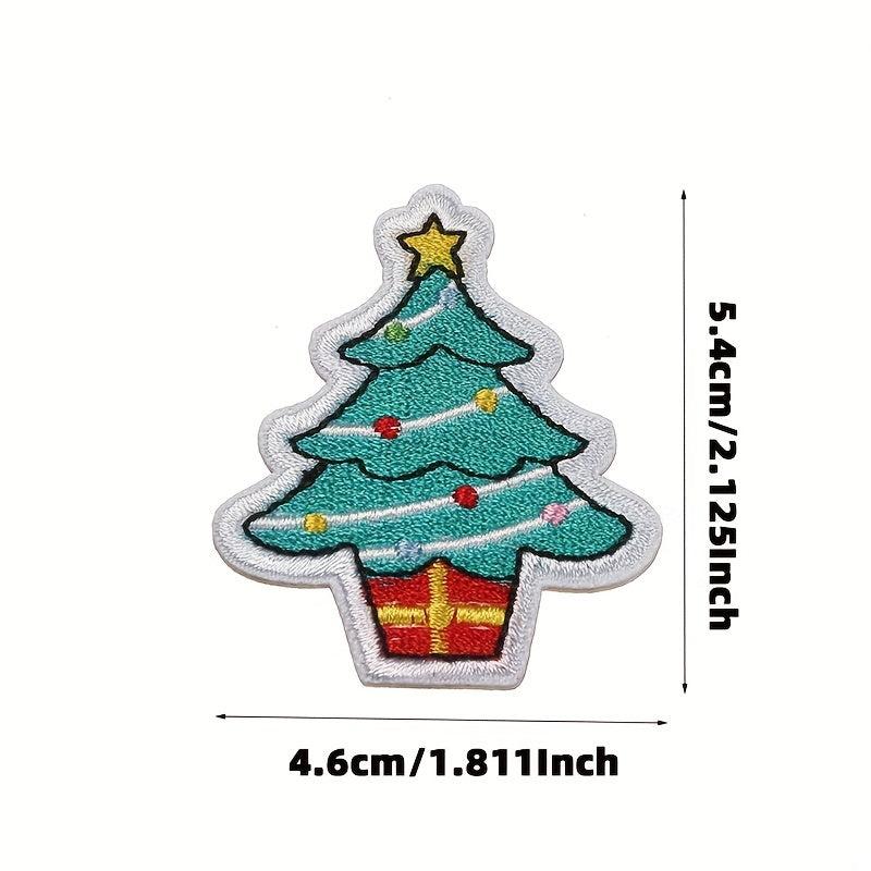 11pcs Christmas Cloth Stickers Snowflake Santa Claus Embroidery