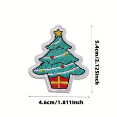 11pcs Christmas Cloth Stickers Snowflake Santa Claus Embroidery