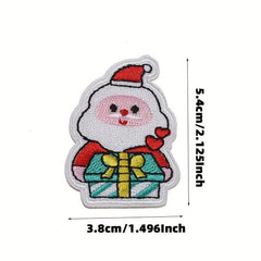 11pcs Christmas Cloth Stickers Snowflake Santa Claus Embroidery