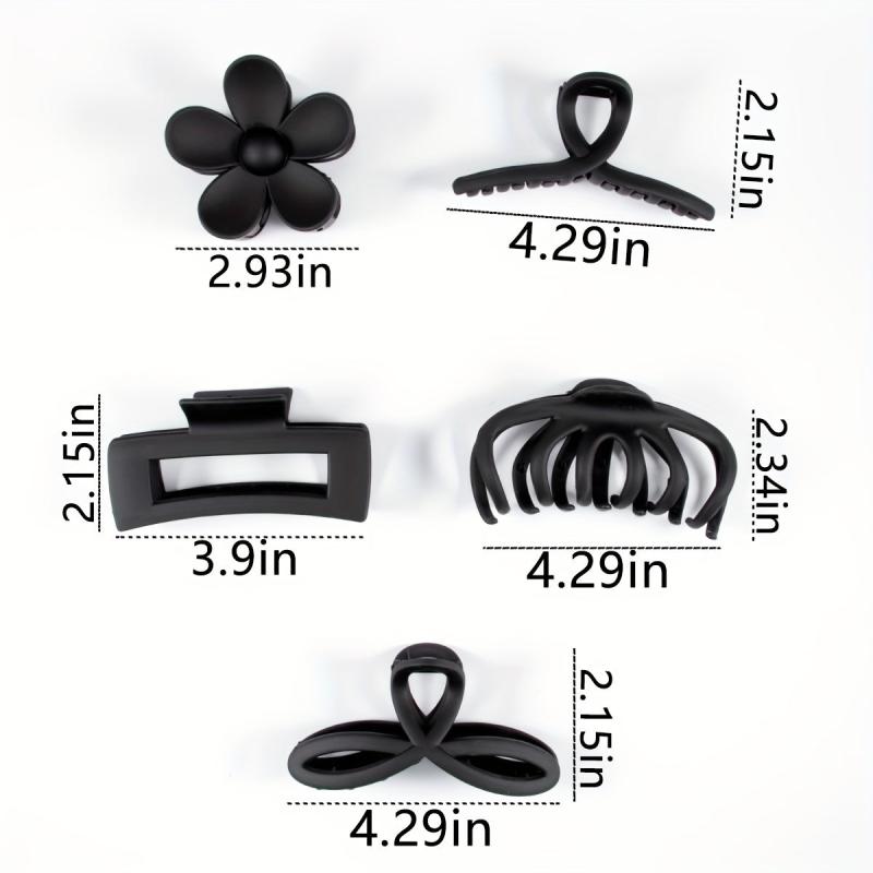 5pcs Matte Hair Claw Clip Flower Shaped Octopus Hair Clip