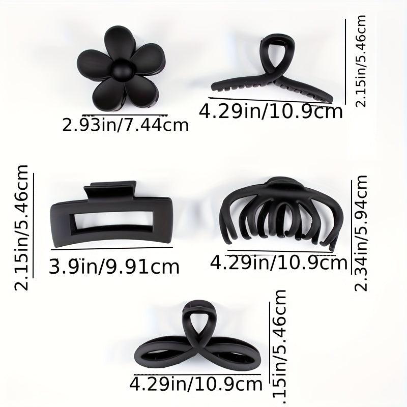 5pcs Matte Hair Claw Clip Flower Shaped Octopus Hair Clip