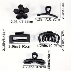 5pcs Matte Hair Claw Clip Flower Shaped Octopus Hair Clip