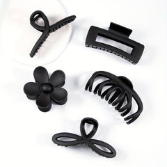 5pcs Matte Hair Claw Clip Flower Shaped Octopus Hair Clip