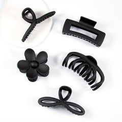 5pcs Matte Hair Claw Clip Flower Shaped Octopus Hair Clip