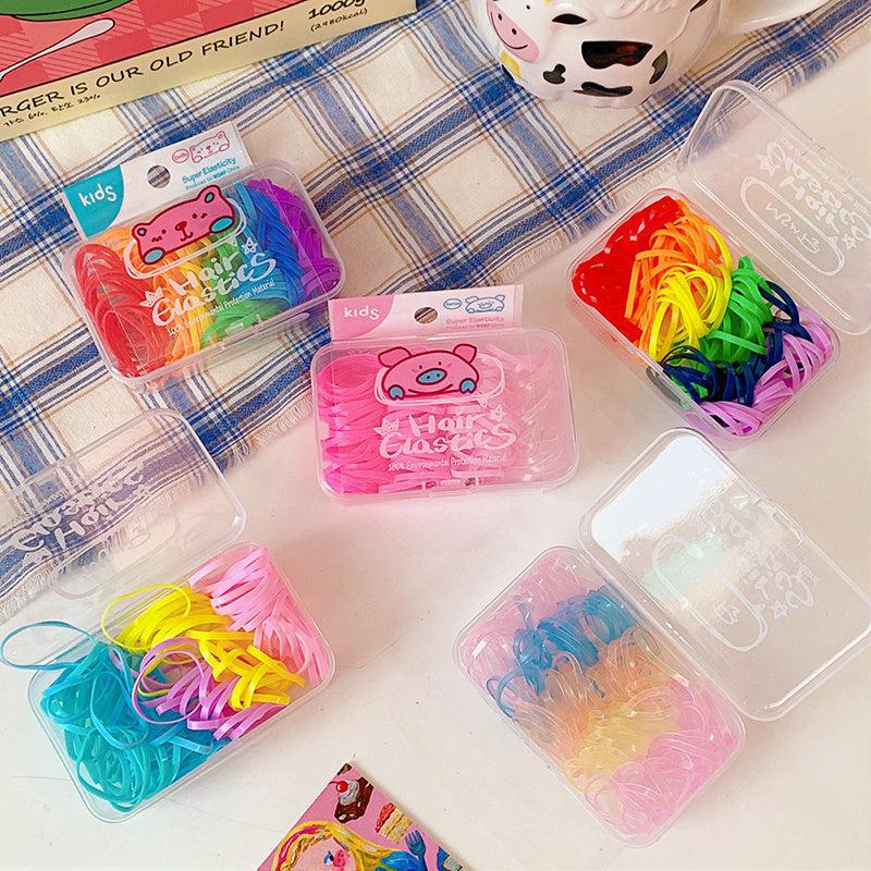 Colorful Small Elastic Hair Bands Ponytail Holder Rubber Bands