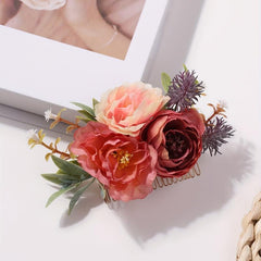 Simulation Flower Decor Hair Comb Hair Pin Sweet Hair Clip for Party Wedding