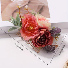 Simulation Flower Decor Hair Comb Hair Pin Sweet Hair Clip for Party Wedding