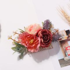Simulation Flower Decor Hair Comb Hair Pin Sweet Hair Clip for Party Wedding