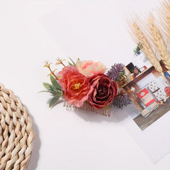 Simulation Flower Decor Hair Comb Hair Pin Sweet Hair Clip for Party Wedding