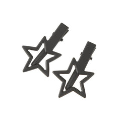 2pcs Y2K Solid Star Hair Clip Women Alloy Barrette Decoration