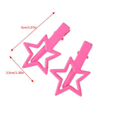 2pcs Y2K Solid Star Hair Clip Women Alloy Barrette Decoration