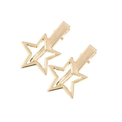2pcs Y2K Solid Star Hair Clip Women Alloy Barrette Decoration