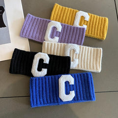 Knit Headbands Winter Ear Warmers Letter Printed Elastic Hair Band Accessories
