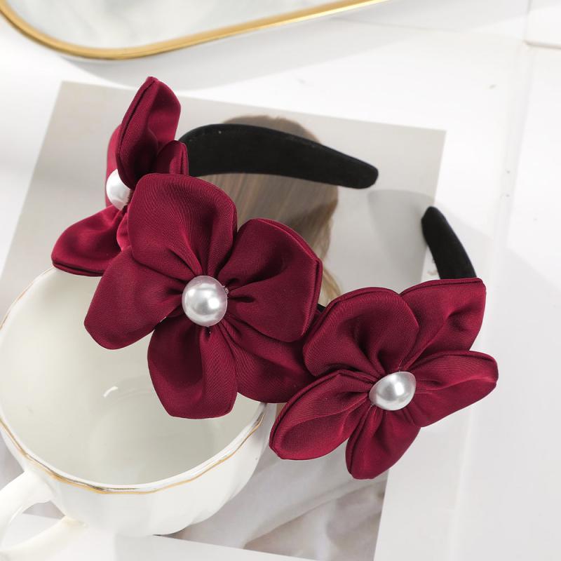 Faux Pearl Flower Headband Hair Accessories For Women