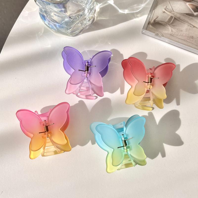 Gradient Hair Claw Butterfly Shaped Hair Clip For Women Girls Hair Claw