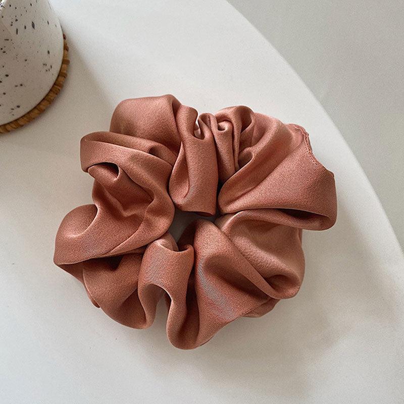 Solid Floral Scrunchie Ponytail Holder Elastic Hair Tie