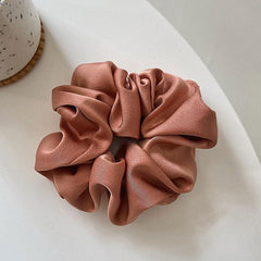 Solid Floral Scrunchie Ponytail Holder Elastic Hair Tie