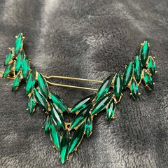 V Shaped Rhinestone Barrette Glitter Hair Clip