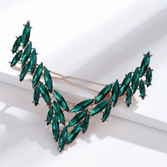 V Shaped Rhinestone Barrette Glitter Hair Clip