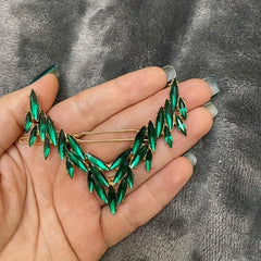 V Shaped Rhinestone Barrette Glitter Hair Clip