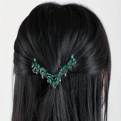 V Shaped Rhinestone Barrette Glitter Hair Clip
