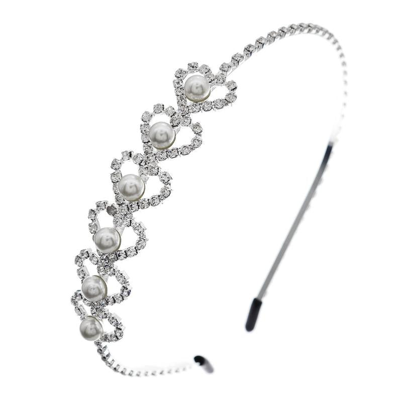 Bridal Rhinestone Heart Headband for Wedding