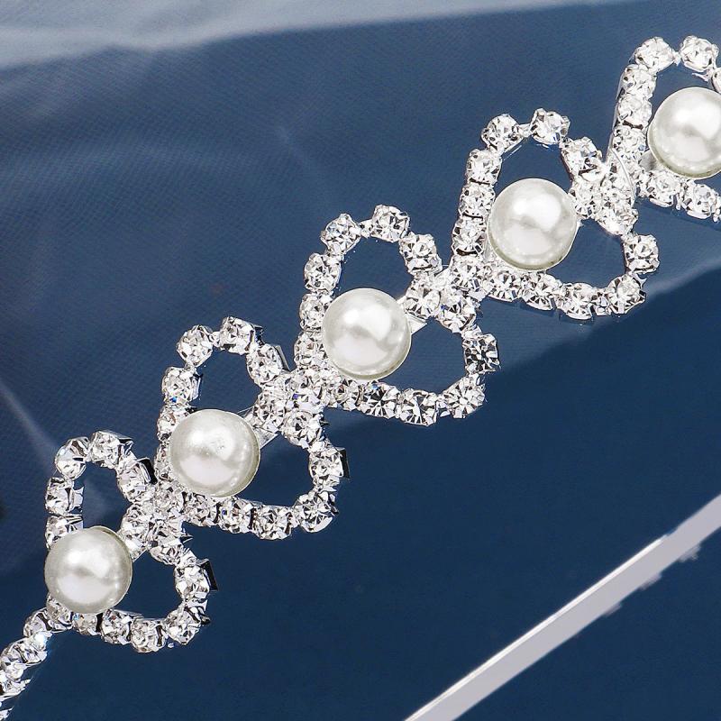 Bridal Rhinestone Heart Headband for Wedding