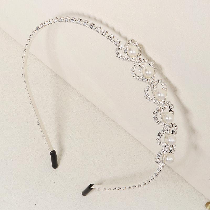 Bridal Rhinestone Heart Headband for Wedding
