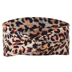 Leopard Pattern Headband Vintage Knotted Turban For Women Girls