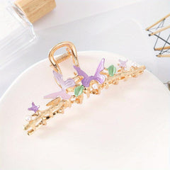 Flower Hair Claw Shark Claw Ponytail Holder Floral Hair Accessories