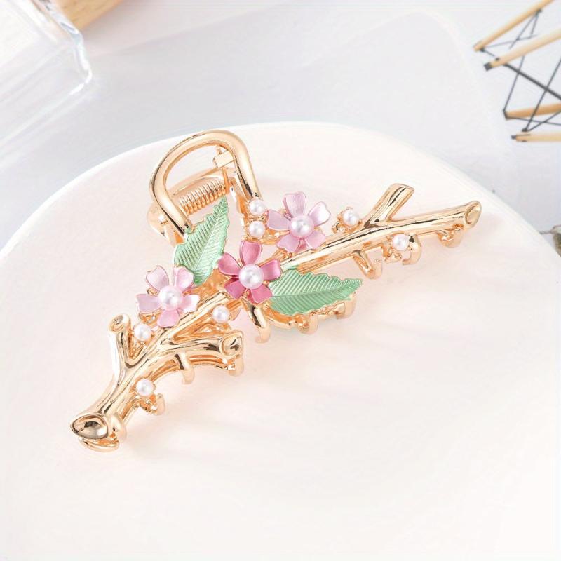 Flower Hair Claw Shark Claw Ponytail Holder Floral Hair Accessories
