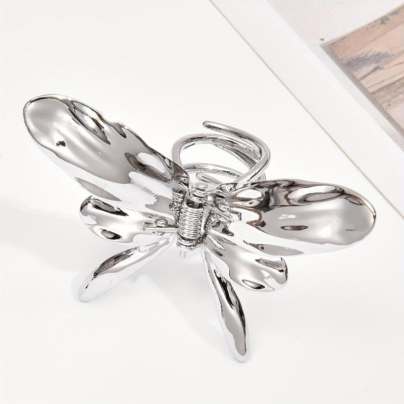 Liquid Metal Butterfly Hair Claw for Women