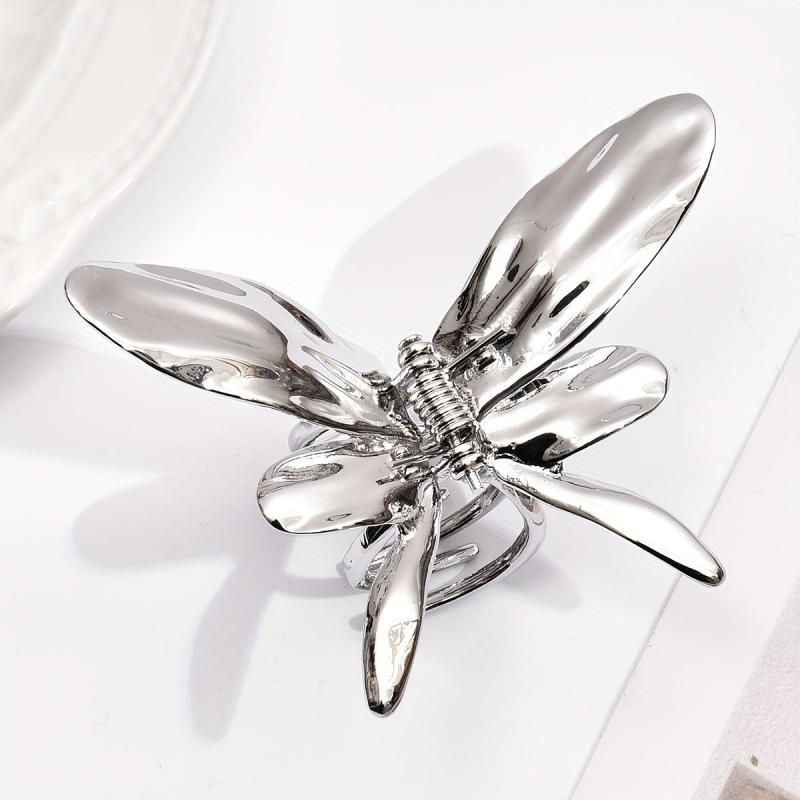Liquid Metal Butterfly Hair Claw for Women