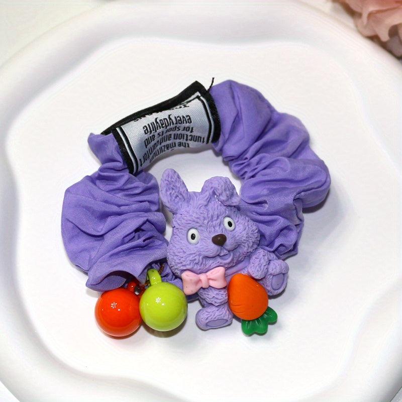 Cartoon Rabbit Scrunchies Hair Tie Carrot Hair Accessory