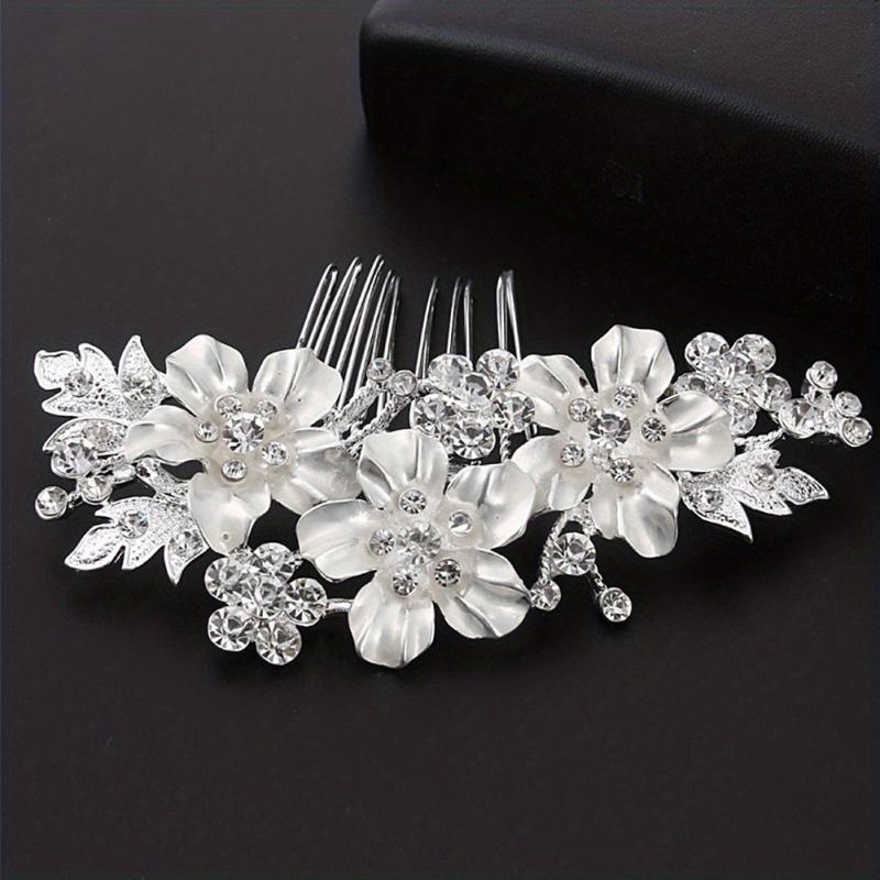 Rhinestone Flower Hair Comb Bridal Hair Accessories