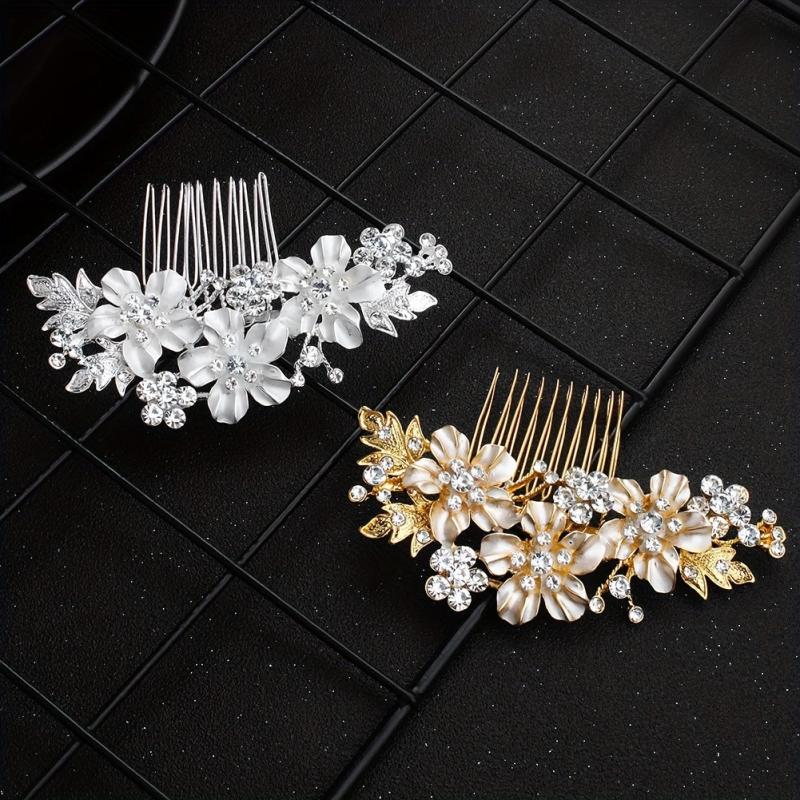 Rhinestone Flower Hair Comb Bridal Hair Accessories